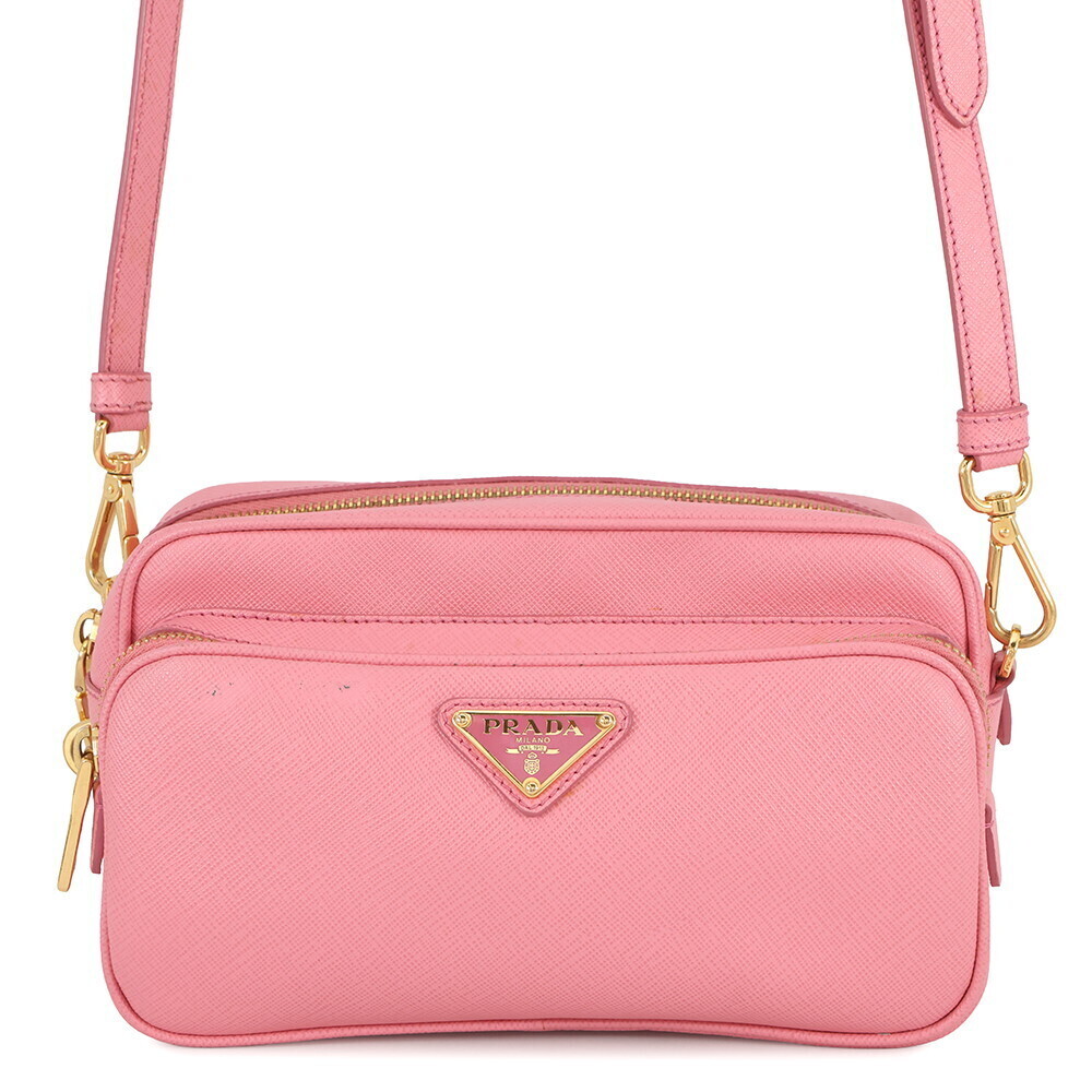 Prada Shoulder Bag Triangle Logo Saffiano Leather